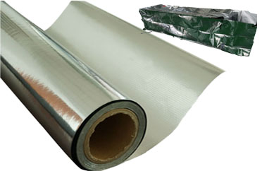 Foil woven fabric for thermal container liner